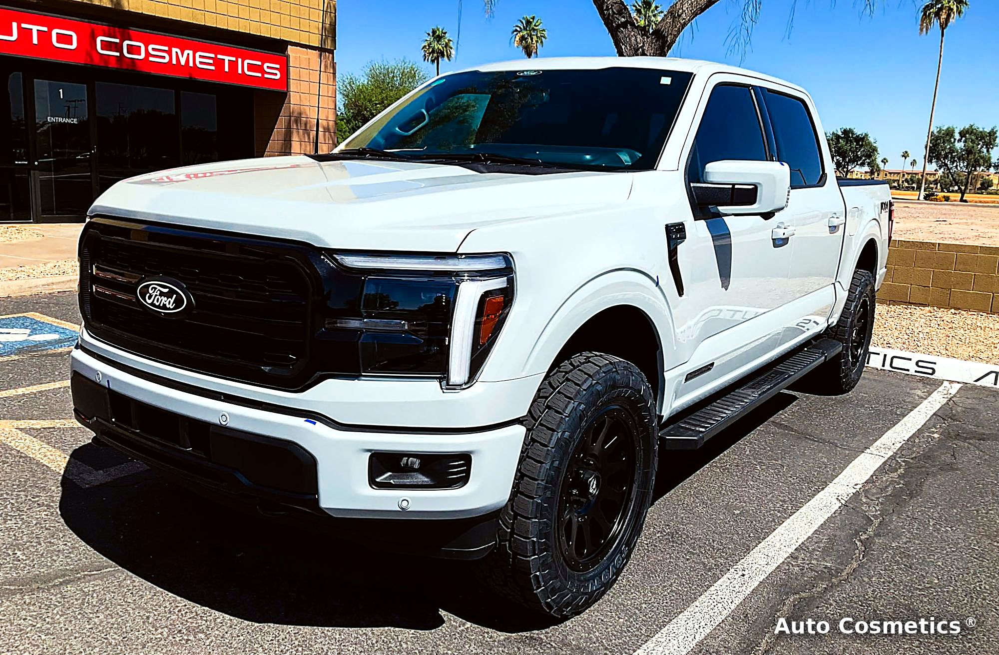 White Ford F-150 Platinum FX4 outside Auto Cosmetics in Chandler, Arizona